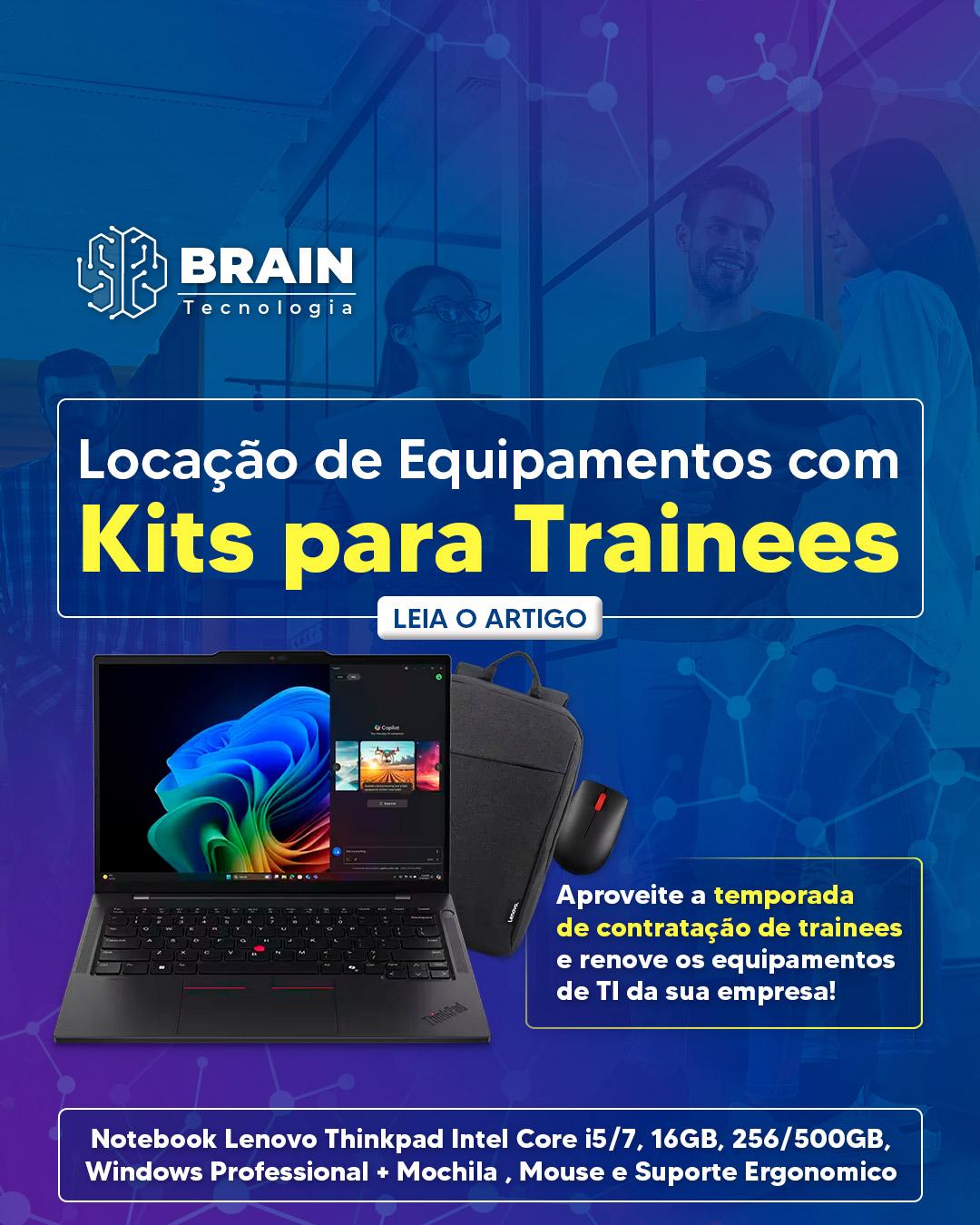 Imagem destaque para Locação de Equipamentos com kits completos para Trainees